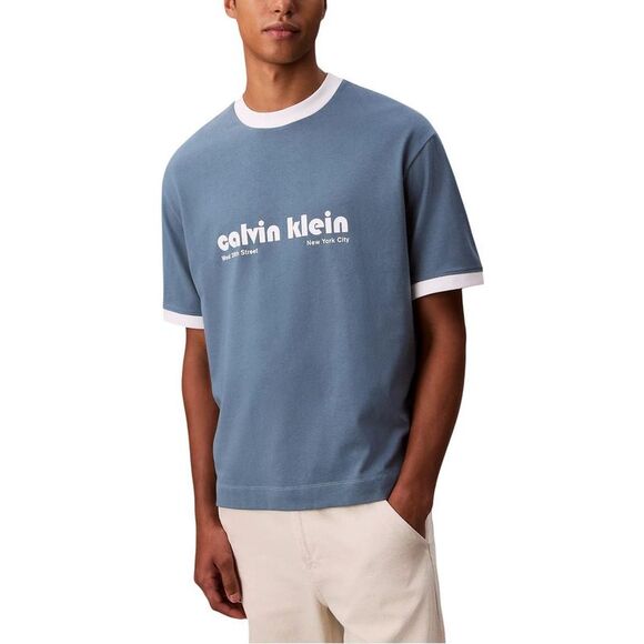 Calvin Klein Jeans Blue Cotton Men's T-Shirt